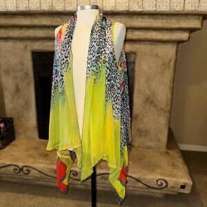 Sample sale! Unique chiffon vest tunic top NEW